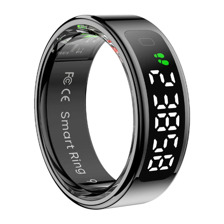 2025 COLMI R12 Smart Ring with Display, Touch &amp; Wireless Charging black / 7