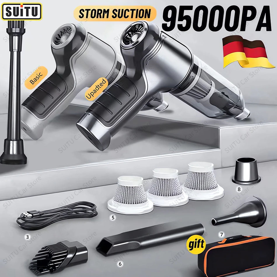 95000Pa Беспроводной автомобильный пылесос ручной двойного назначения мини-пылесос
