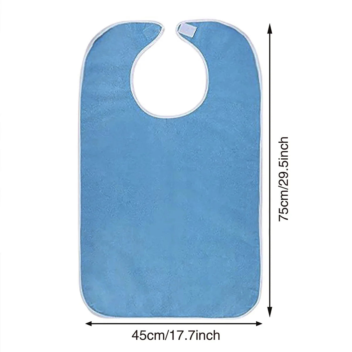 Adjustable Adult Bibs - Machine Washable, Prevents Spills &amp; Drooling, Ideal for Elderly 1pc Blue