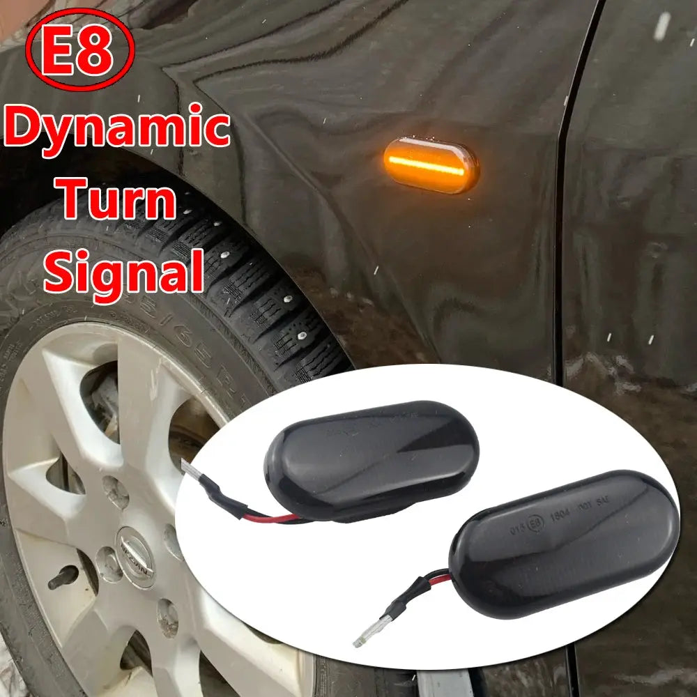 LED Dynamic Side Turn Signal Light For Nissan Tiida C11 Note E11 Micra K12 NP300 Navara D40 Qashqai J10 by InterCyprus Trading Ltd