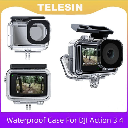 TELESIN 45M Waterproof Case for DJI OSMO Action 3/4/5 Pro - Underwater Camera Housing