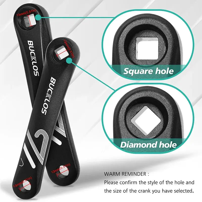 BUCKLOS Bicycle Replacement Crank Arm Square Spline Hole Left Cranks Exercise Bike Crank E-bike Dynamic Bicycles Crankset by InterCyprus Trading Ltd