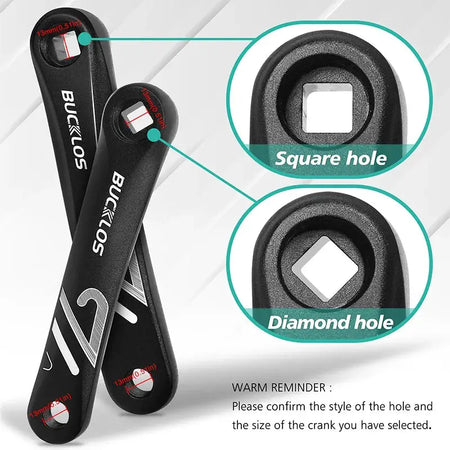 BUCKLOS Bicycle Replacement Crank Arm Square Spline Hole Left Cranks Exercise Bike Crank E-bike Dynamic Bicycles Crankset by InterCyprus Trading Ltd