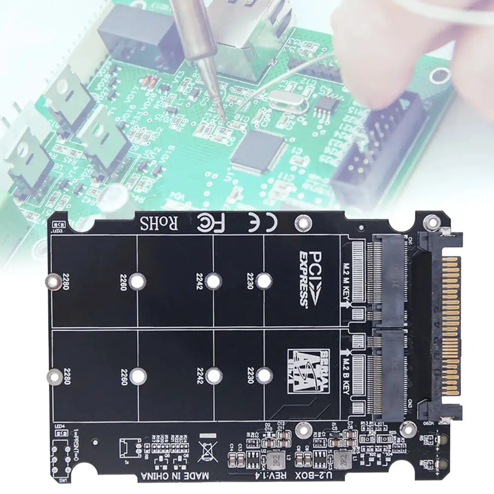 M.2 NVMe SATA To U.2 PCIe Adapter 2 In 1 NGFF SFF8639