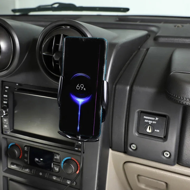 Supporto per telefono con ricarica wireless in alluminio Hummer H2 2003 2007