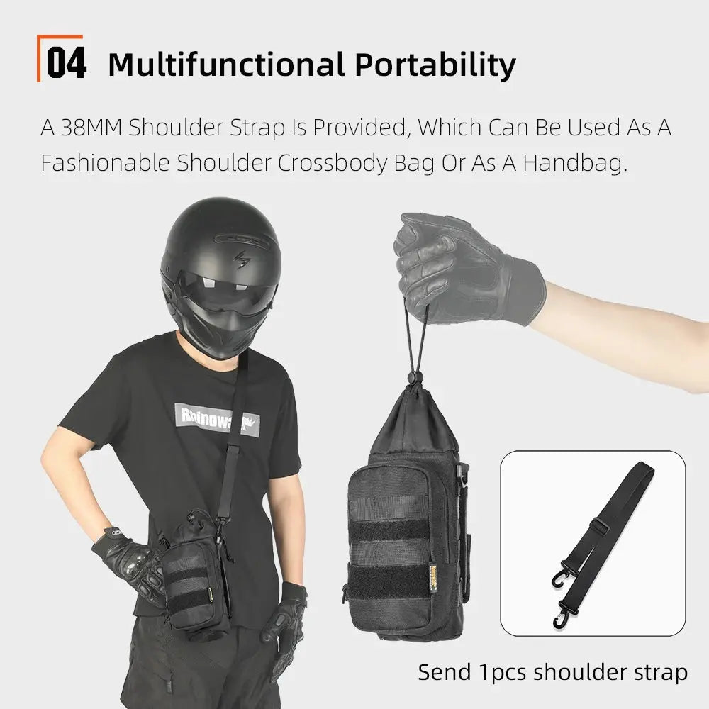 Rhinowalk Motorcycle Bottle Bag 1.5L Insulated Kettle Bag Portable Motor Water Bottle Bag Rich Mount Method With Molle System by InterCyprus Trading Ltd