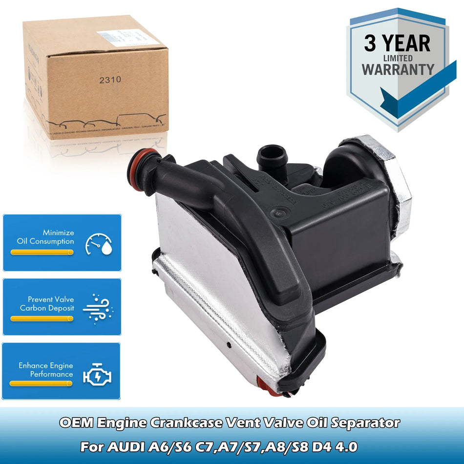 Клапан вентиляции картера с масляным сепаратором для Audi A6/S6 C7 A7/S7 A8/S8 D4 Металл и пластик