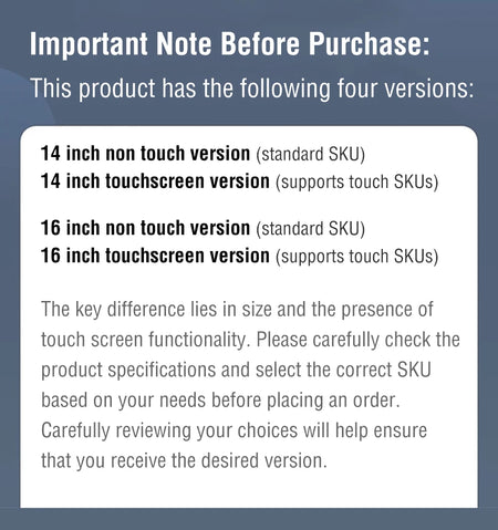 Anmite 14/16-Inch Portable Touch Monitor &ndash; 1200P HDR with Low Blue Light