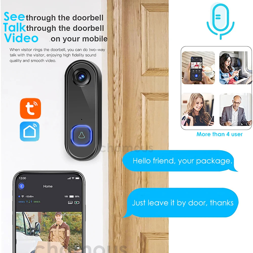 TUYA Doorbell Camera &ndash; 1080P Video, Alexa, Google Home