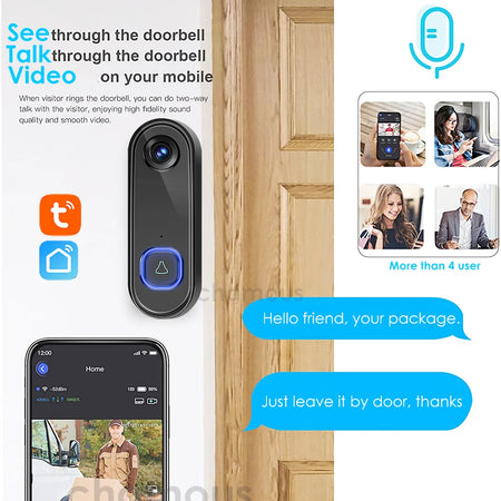 TUYA Doorbell Camera &ndash; 1080P Video, Alexa, Google Home