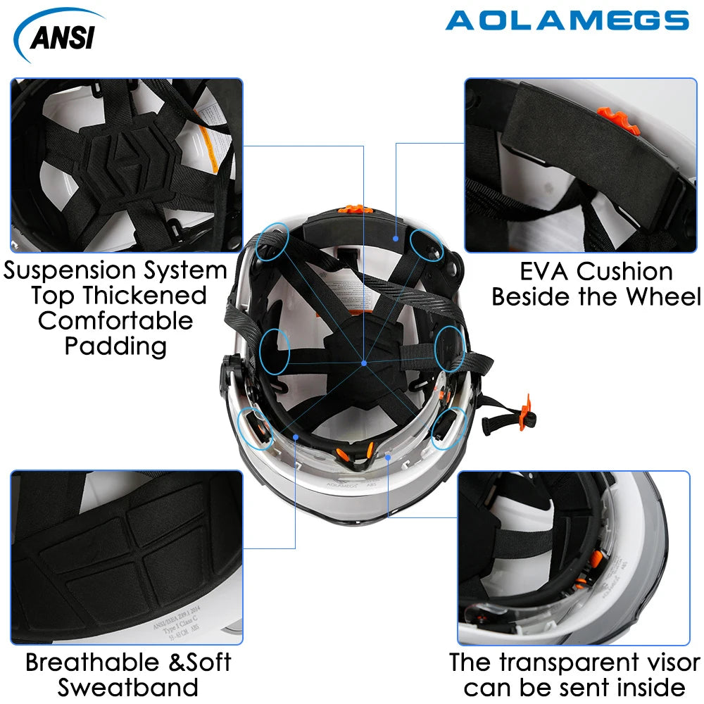 CE Construction Safety Helmet 4AQM0226 &ndash; Integrated Visor
