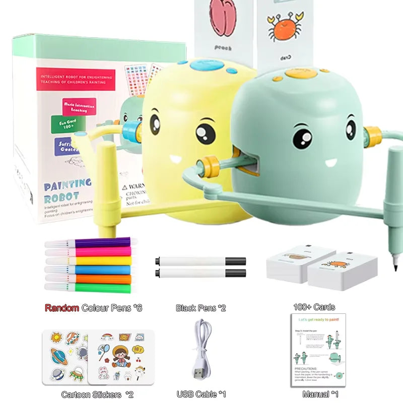 Smart Educational Drawing Robot for Kids - Automatic Painting, Spelling, and Learning Toy