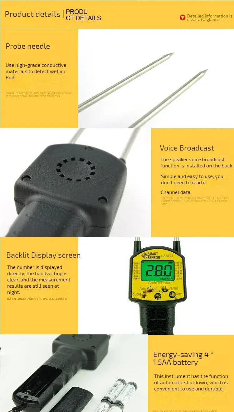 AR991 Grain Moisture Meter &ndash; Digital Moisture Reading