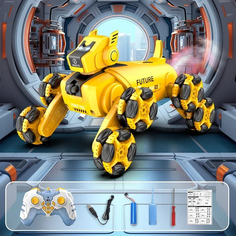 RC Robot Puppy &ndash; Interactive Dual Mode with Music and Stunts yellow single