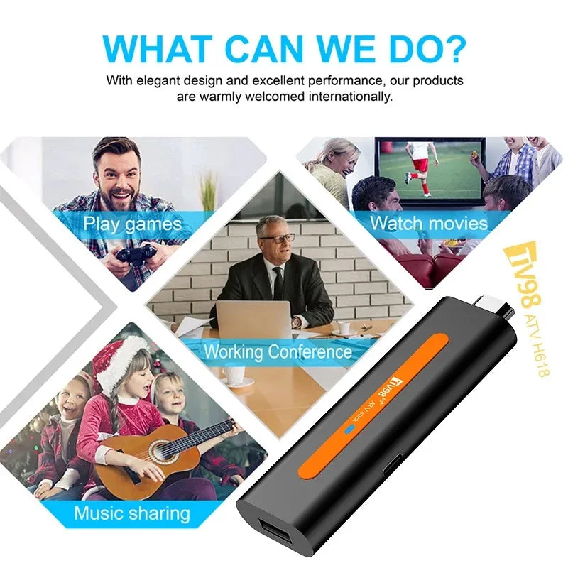 CLIBABIQBOX TV98 ATV H618 Smart TV Stick - 8K Android Media Player with Dual WiFi &amp; Bluetooth 5.0