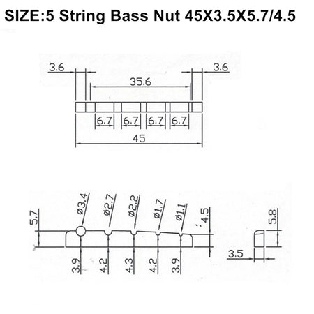 Miwayer 4/5/6 String Electric Bass Bone Bridge &ndash; Real Bone