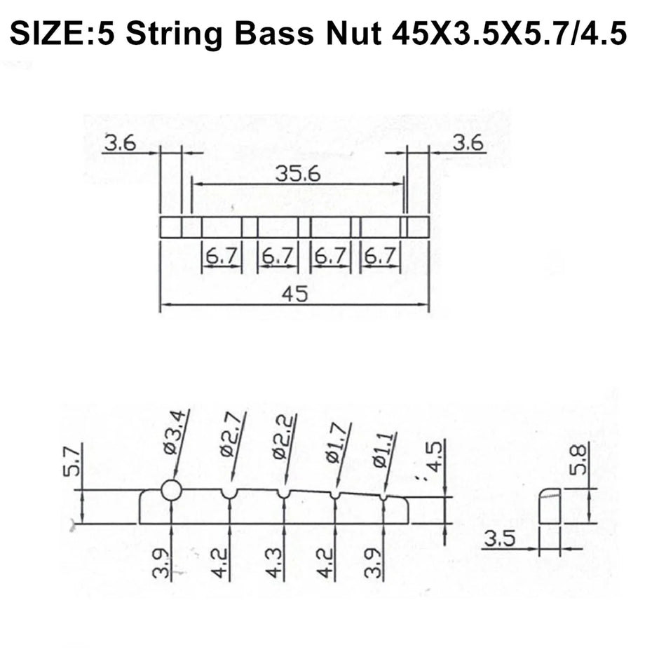 Miwayer 4/5/6 String Electric Bass Bone Bridge &ndash; Real Bone
