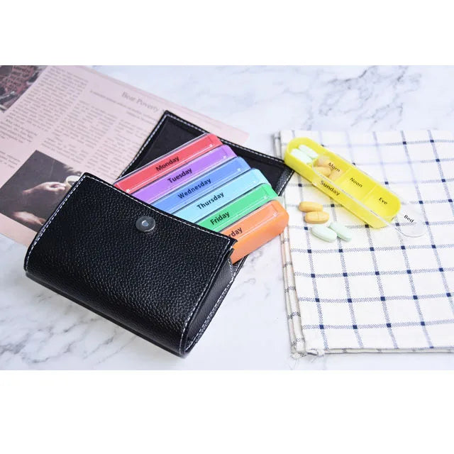 Portable 7 Days 21 Grids Pill Box &ndash; Large Capacity Case PU-CL