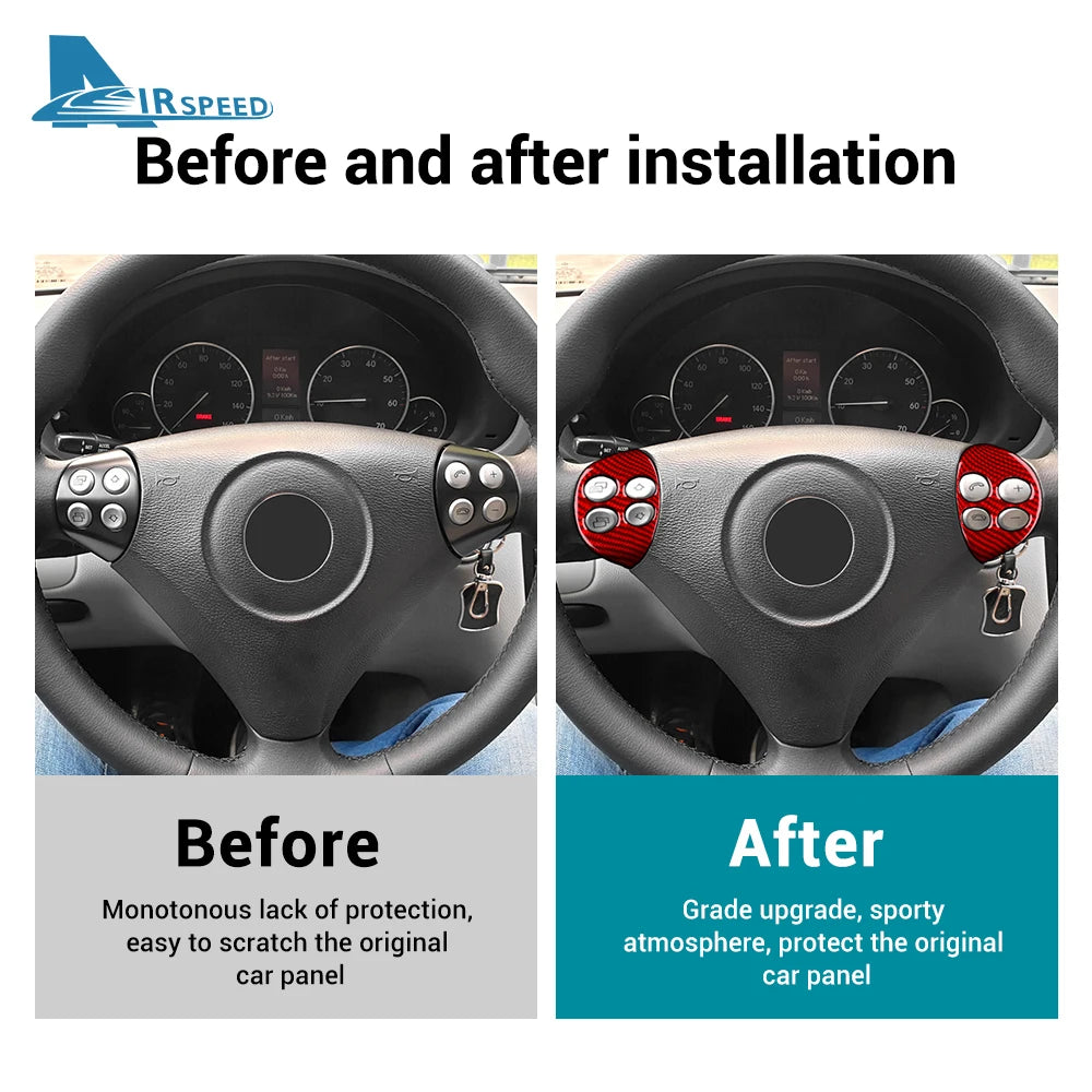 Carbon Fiber Steering Wheel Trim Sticker for Mercedes Benz SLK R171 (2004-2010) - AIRSPEED
