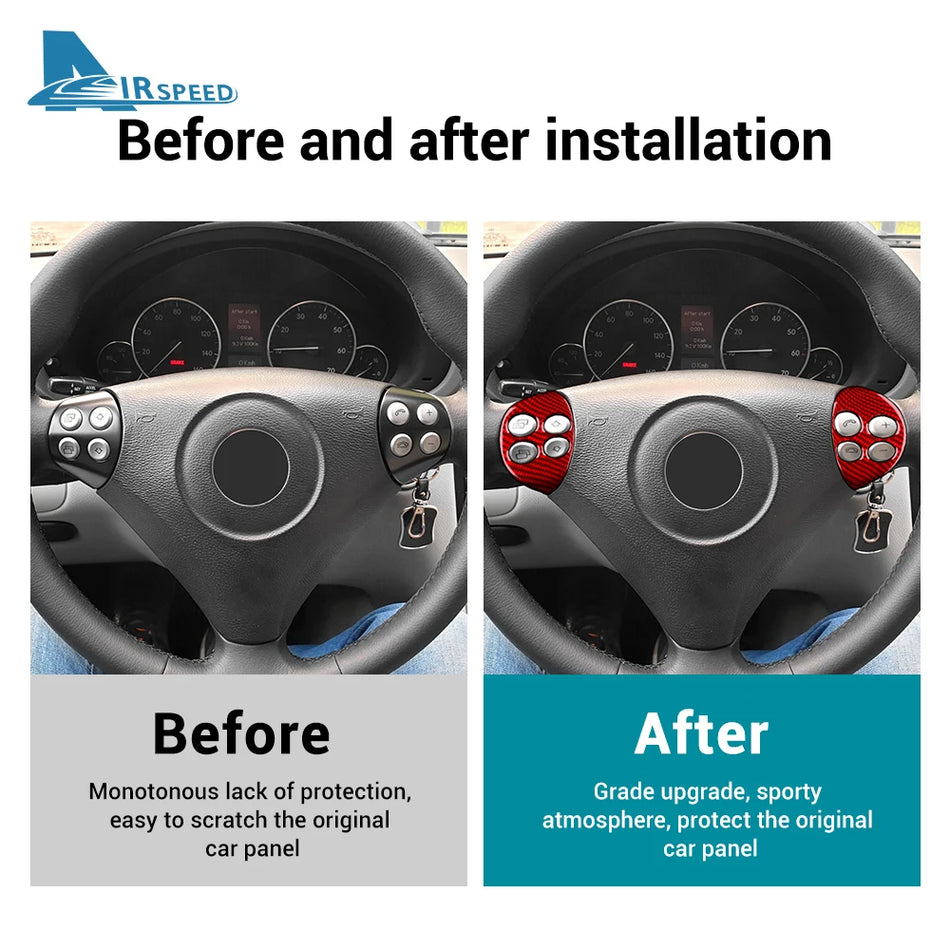 Carbon Fiber Steering Wheel Trim Sticker for Mercedes Benz SLK R171 (2004-2010) - AIRSPEED