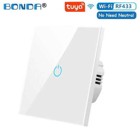 BONDA Smart Switch with Alexa &amp; Google Home Control - No Neutral Required 655N-White-01