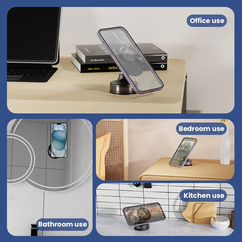 CrownQu Magnetic Vacuum Car Mount &ndash; 360 Degree Rotation and Strong Suction