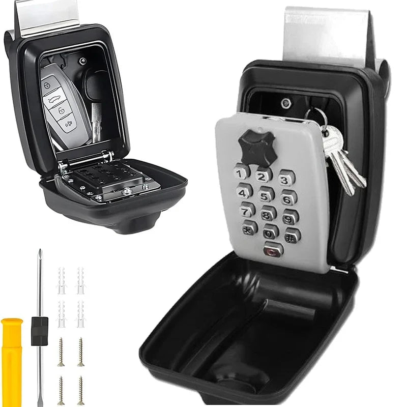 Password Combination Key Lock Box &ndash; Outdoor Waterproof Gray-in-vehicle