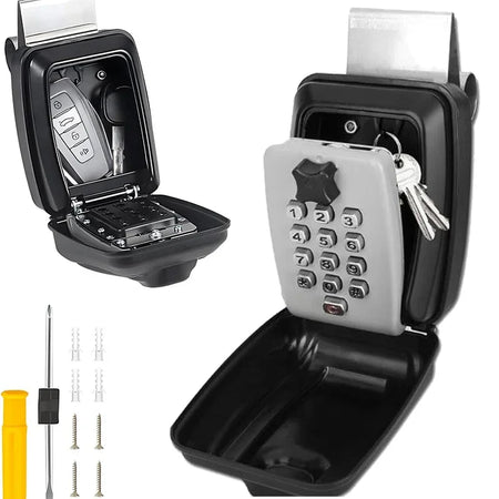 Password Combination Key Lock Box &ndash; Outdoor Waterproof Gray-in-vehicle