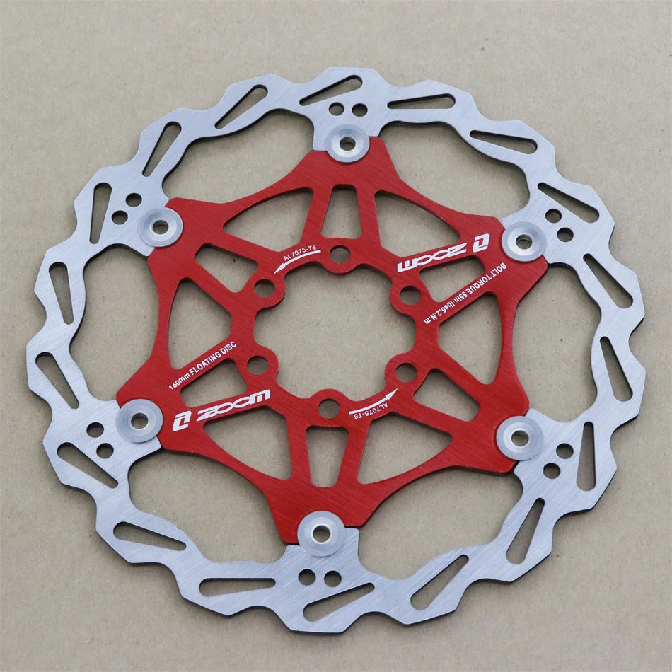 Zoom UltraLight Anodized Mountain Bike Disc Brake Rotor With 6-Bolt Mount 160/180/203mm