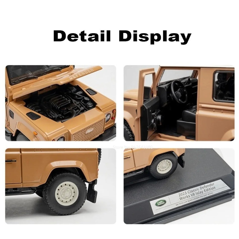 Model de mașină din aliaj turnat la scară 1:24 pentru Land Rover Defender