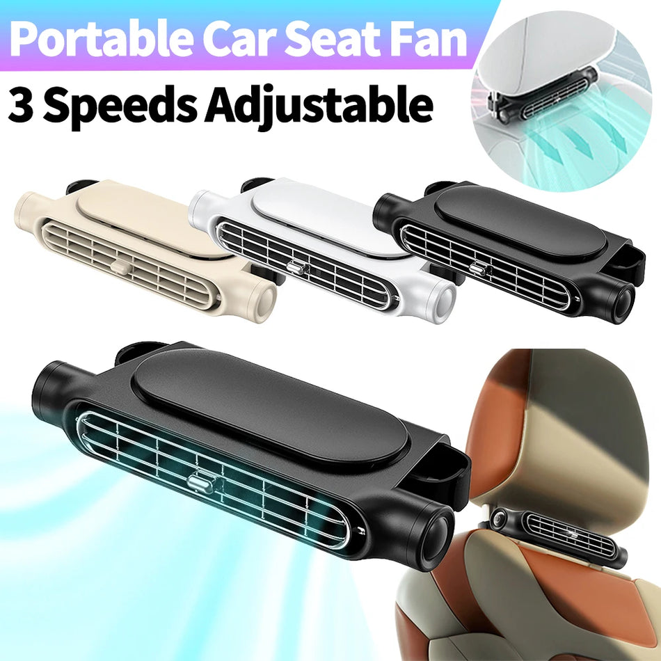 USB Auto Zadní Opěrka Hlava Chladící Ventilátor 3 Rychlosti Nastavitelný