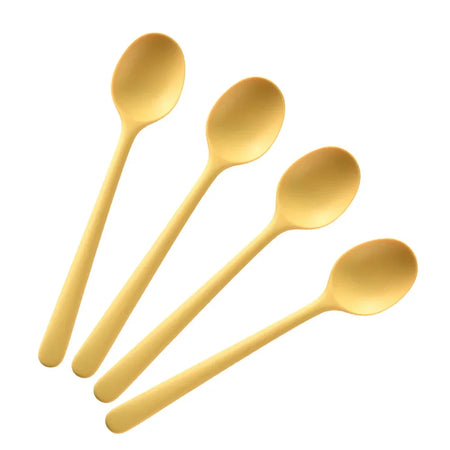 4Pcs Silicone Spoon Set &ndash; Portable Non-Slip Design Yellow