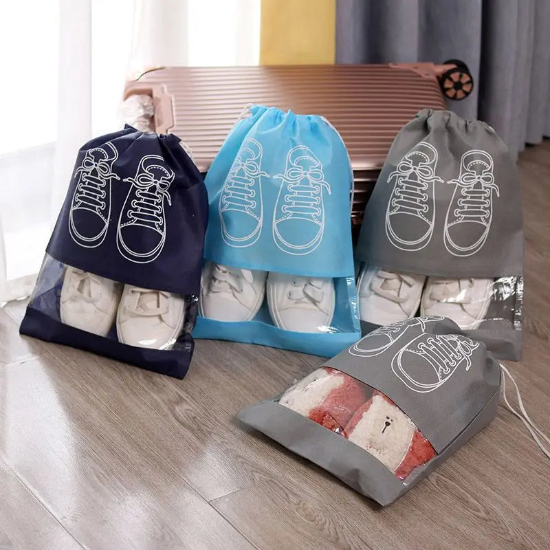 5-Piece Waterproof Shoe Storage Bags with Thickened Non-Woven Fabric - Eco-Friendly Travel Moistureproof Organizer