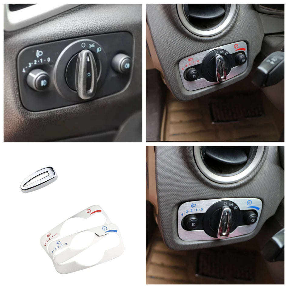 Headlight Switch Decor Panel Cover for Ford Fiesta EcoSport Mondeo ABS Interior Trim Accessory