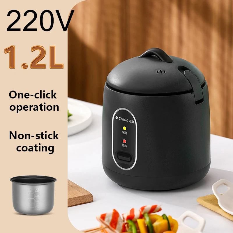 Zhigao Mini Rice Cooker - Compact &amp; Efficient DF07-Black / CHINA / 220V|UK