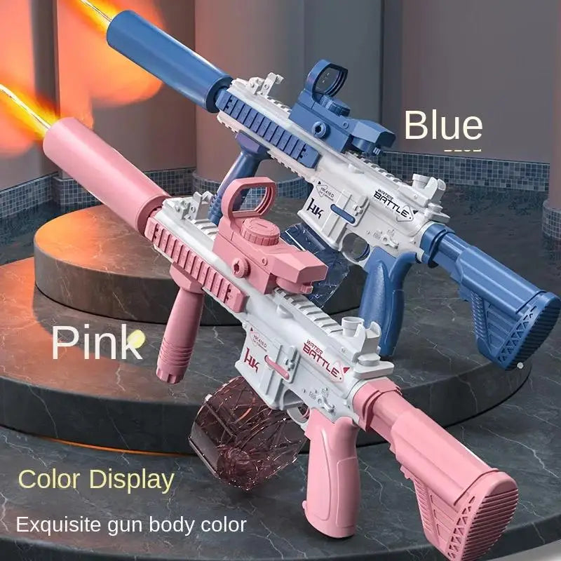 Electric Water Gun M416 Pistol With LED Light, Full Auto Pool Beach Toy