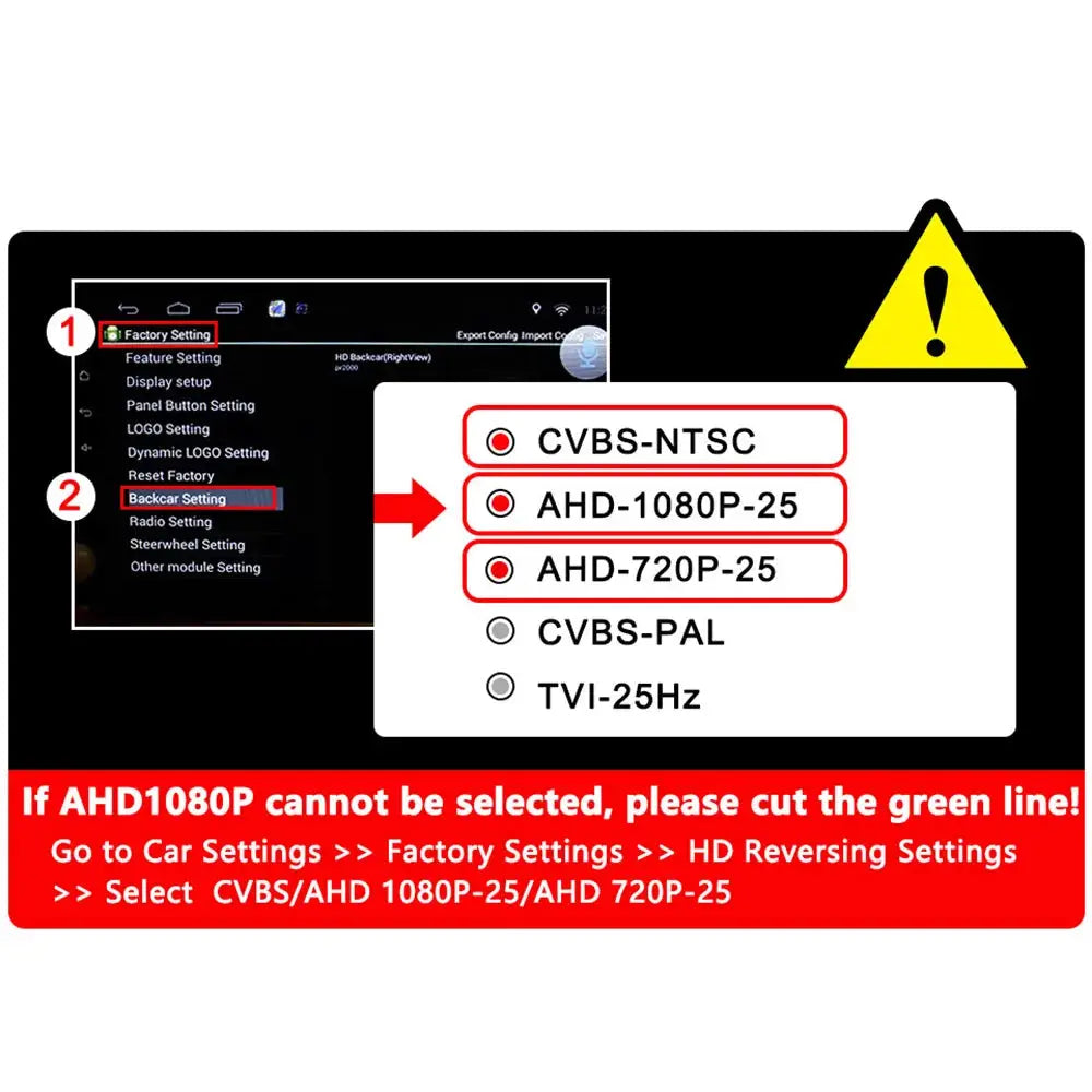 DIP Switch AHD 1080P Car Rear View Camera Starlight Night Vision Waterproof Drill‑mount Backup Parking Camera Support AHD 720P by InterCyprus Trading Ltd
