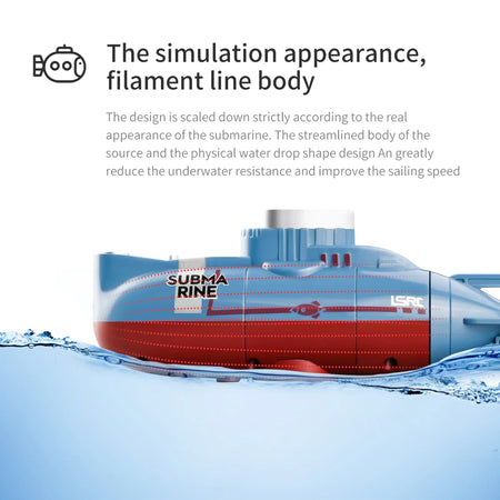 Mini RC Submarine - Waterproof Remote Control Diving Toy for Kids