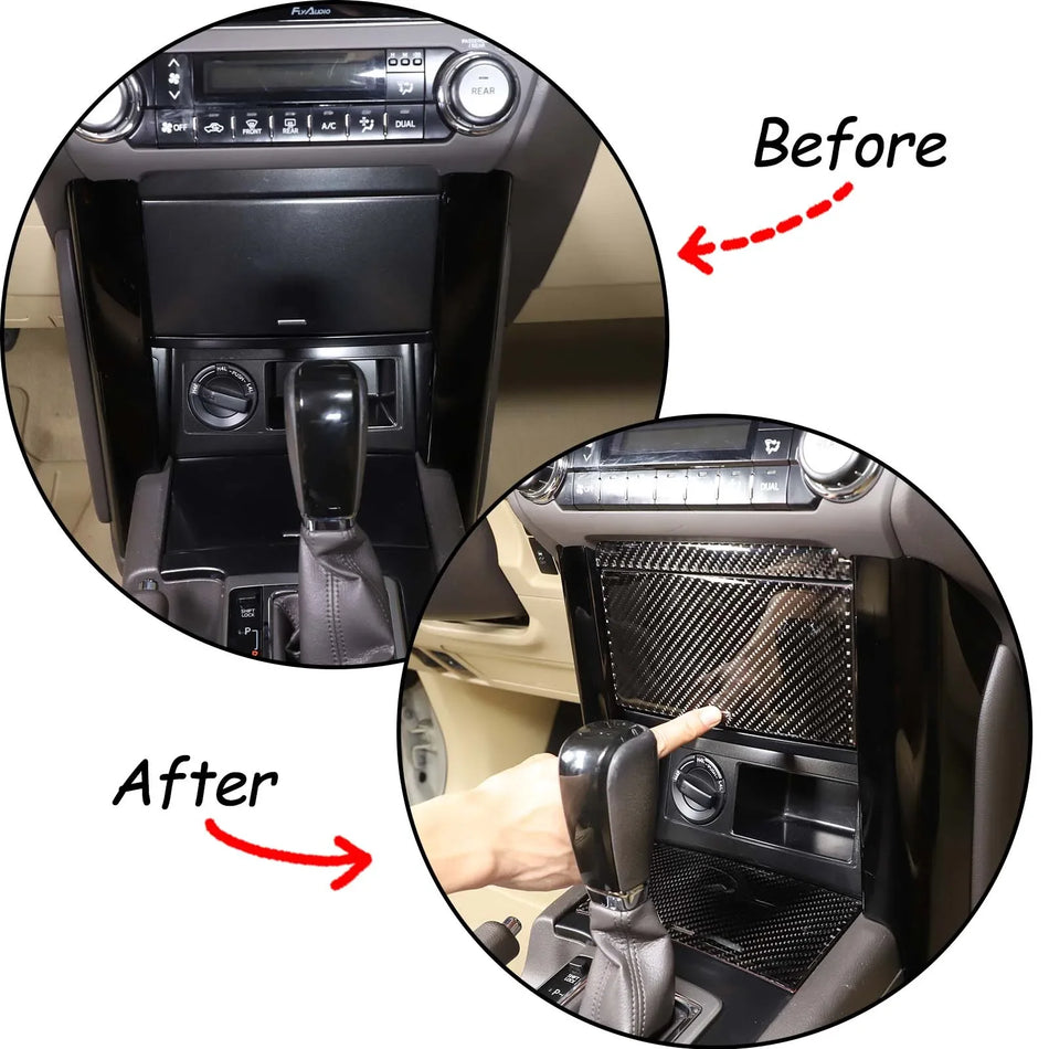 Toyota Land Cruiser Prado FJ150 2010 до 2017 Централен капак за кутия за съхранение Стикер Меки въглеродни влакна Интериорни аксесоари