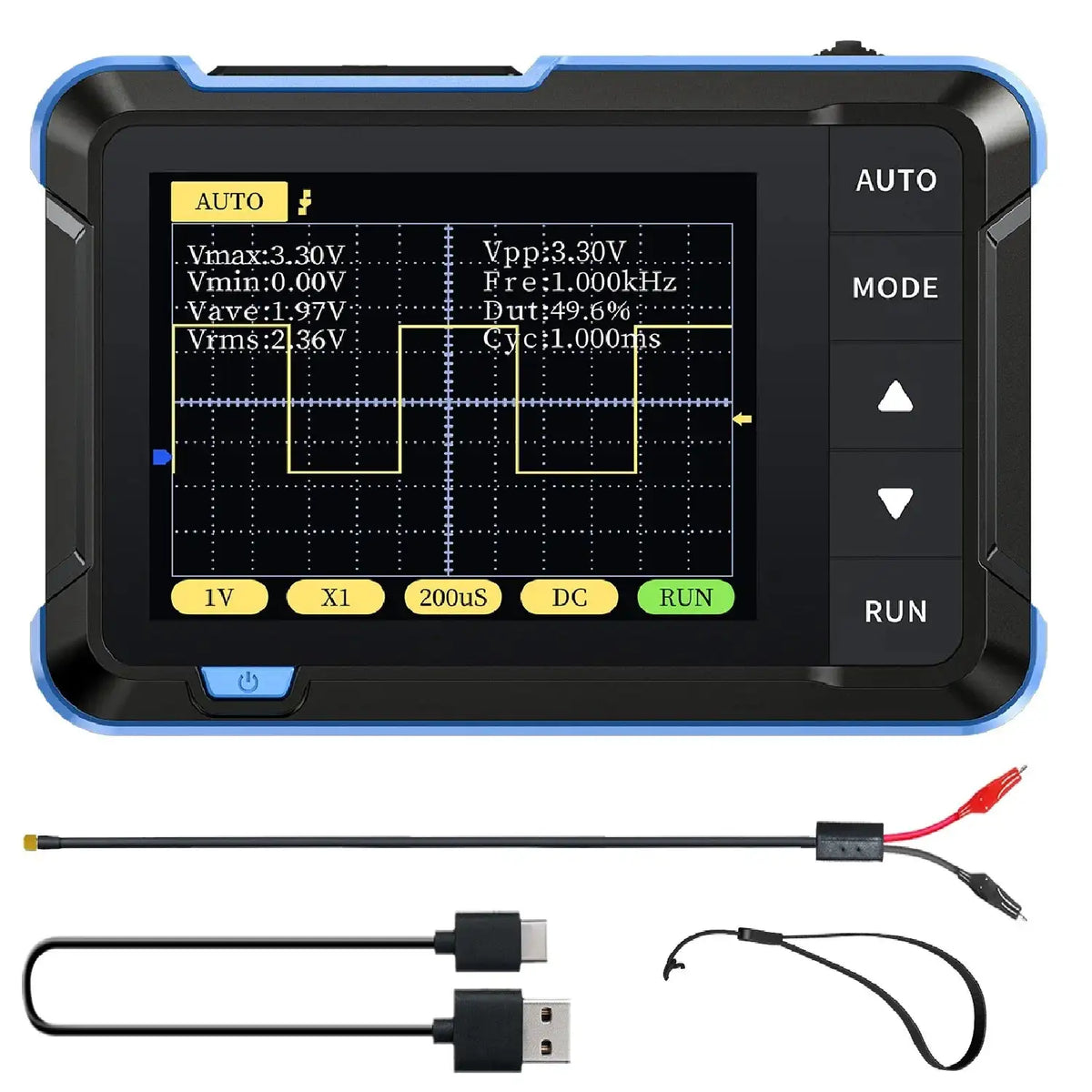 FNIRSI Handheld 2 In 1 Digital Oscilloscope 10 MHz 48MSps DSO152 Standard