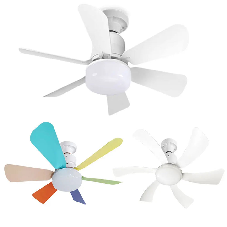 Ventilador de Techo Silencioso con Luz y Control Remoto para Habitaciones del Hogar