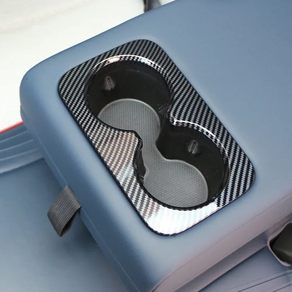 Рамка за поставка за вода на задната седалка BYD Atto3, капак ABS с имитация на въглеродни влакна