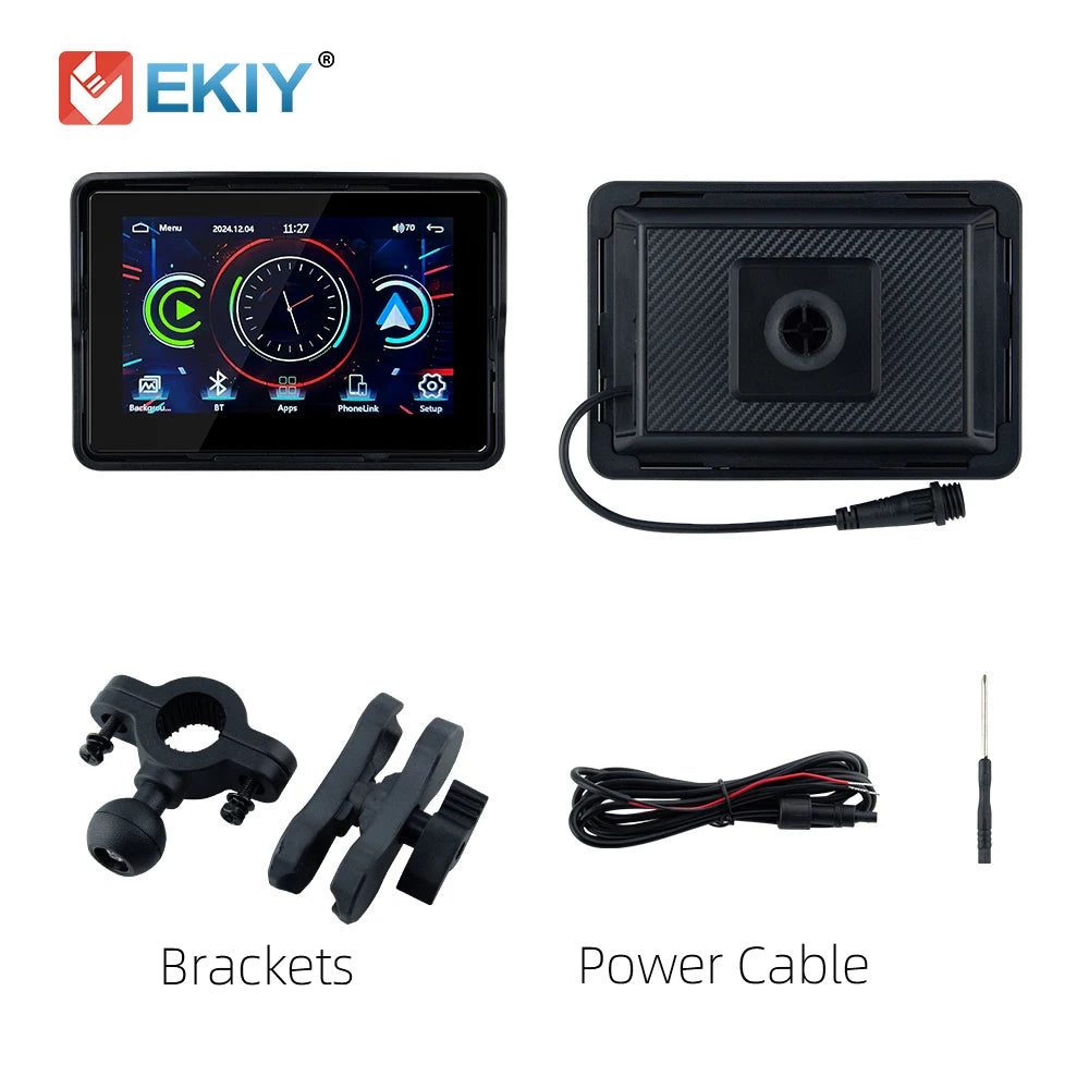 EKIY 5 Inch Motorcycle GPS Navigation Display Screen &ndash; Waterproof Portable Digital Dashboard M18 / None