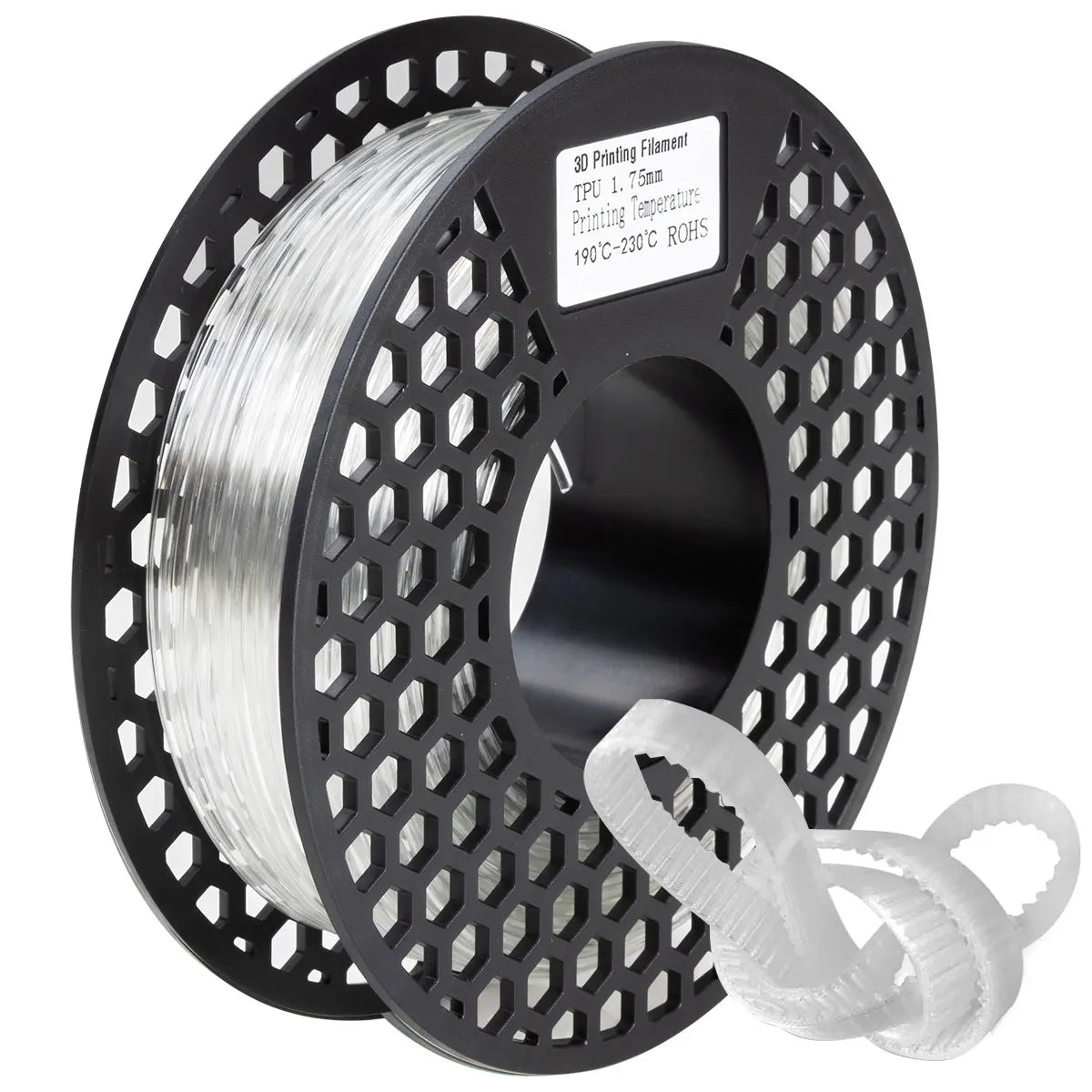 200g TPU Filament &ndash; Non-Toxic Flexible Odorless Filament Transparent