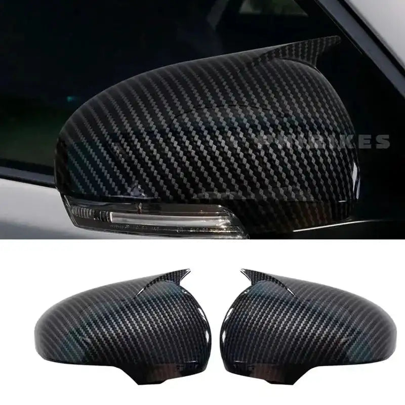 Carbon Look Wing Side Rearview Car Mirrors Wing Side Mirror Cover Cap for Toyota Mark X Reiz 2010 - 2016