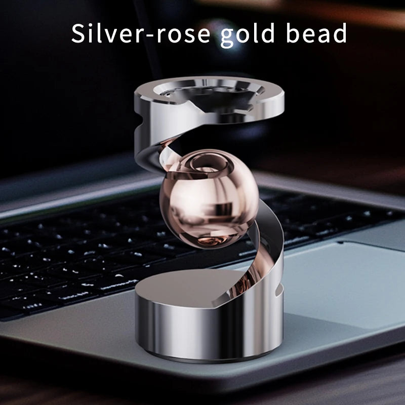 Magnetic Levitation Anti-Gravity Gyroscope Desk Toy for Stress Relief - Perfect Adult Gift Sliver-rose gold
