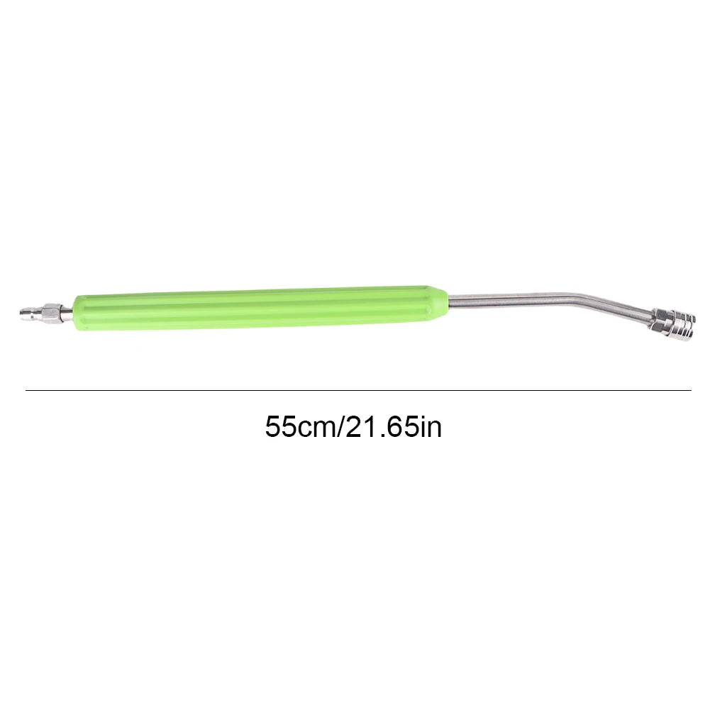 High-Pressure Car Wash Gun Extension Rod - Stainless Steel Jet Washer Lance Green 55CM