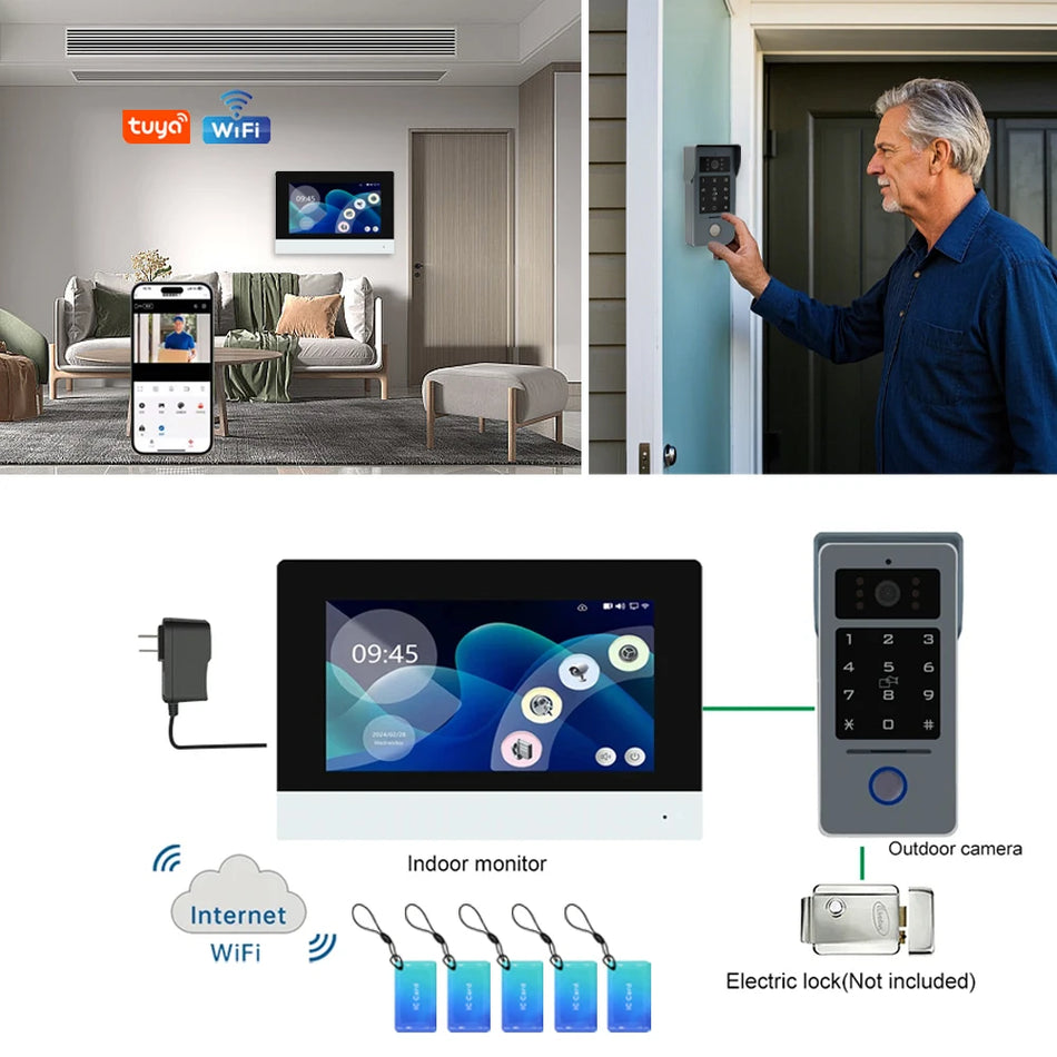 Tuya Wifi 7/10 Inch Video Intercom Kits &ndash; 1080P Doorbell