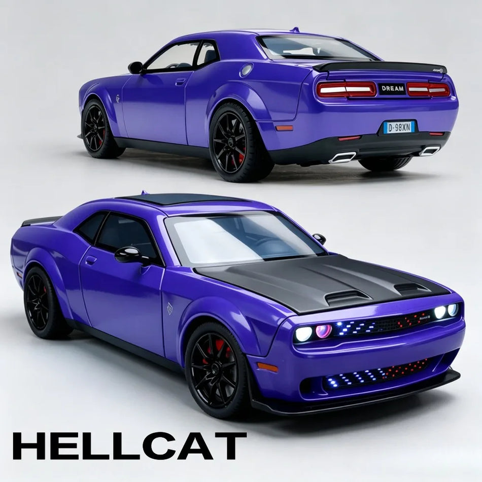 1:24 Diecast model športnega avtomobila Hellcat z vlečno funkcijo in odpirajočimi vrati