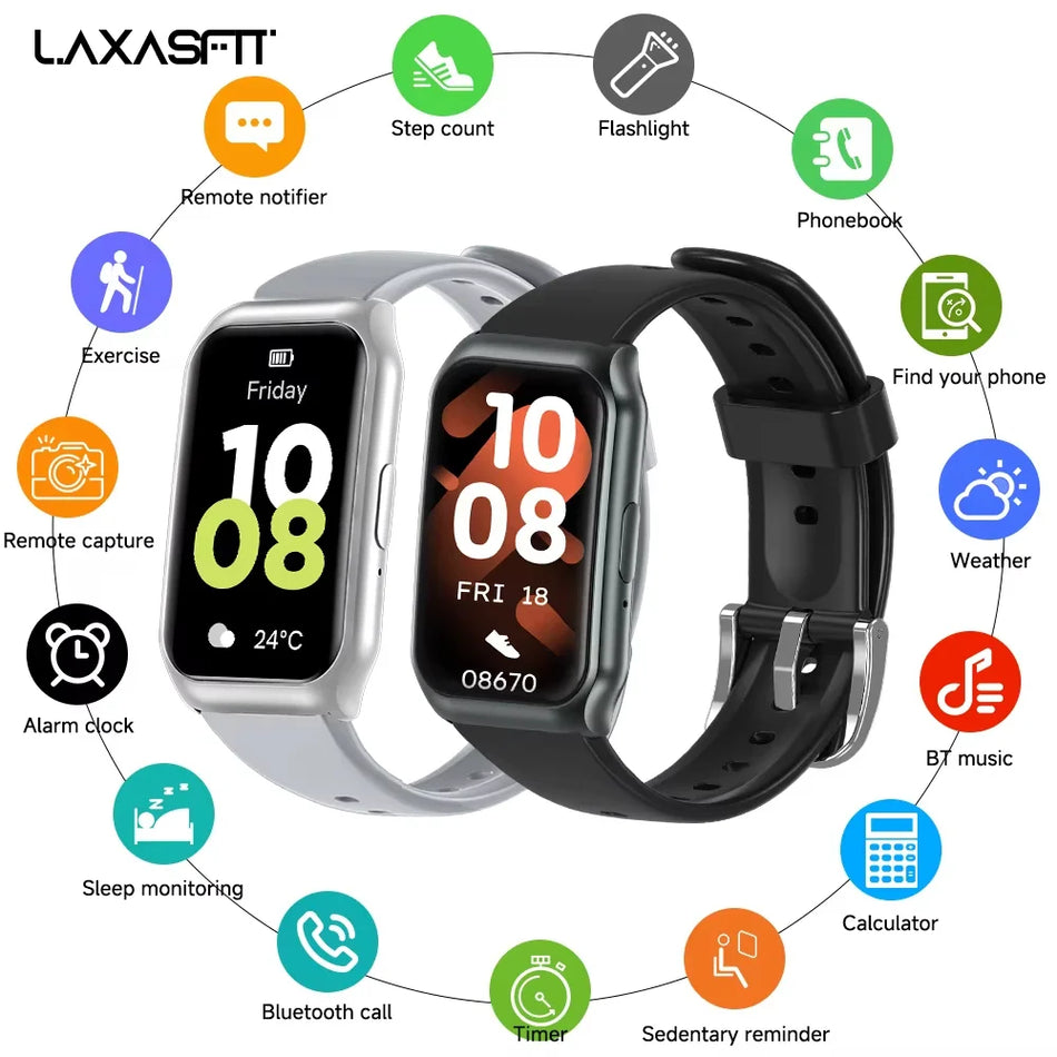 LAXASFIT Smartwatch Bluetooth Calling Heart Rate Sleep